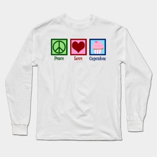 Peace Love Cupcakes Long Sleeve T-Shirt